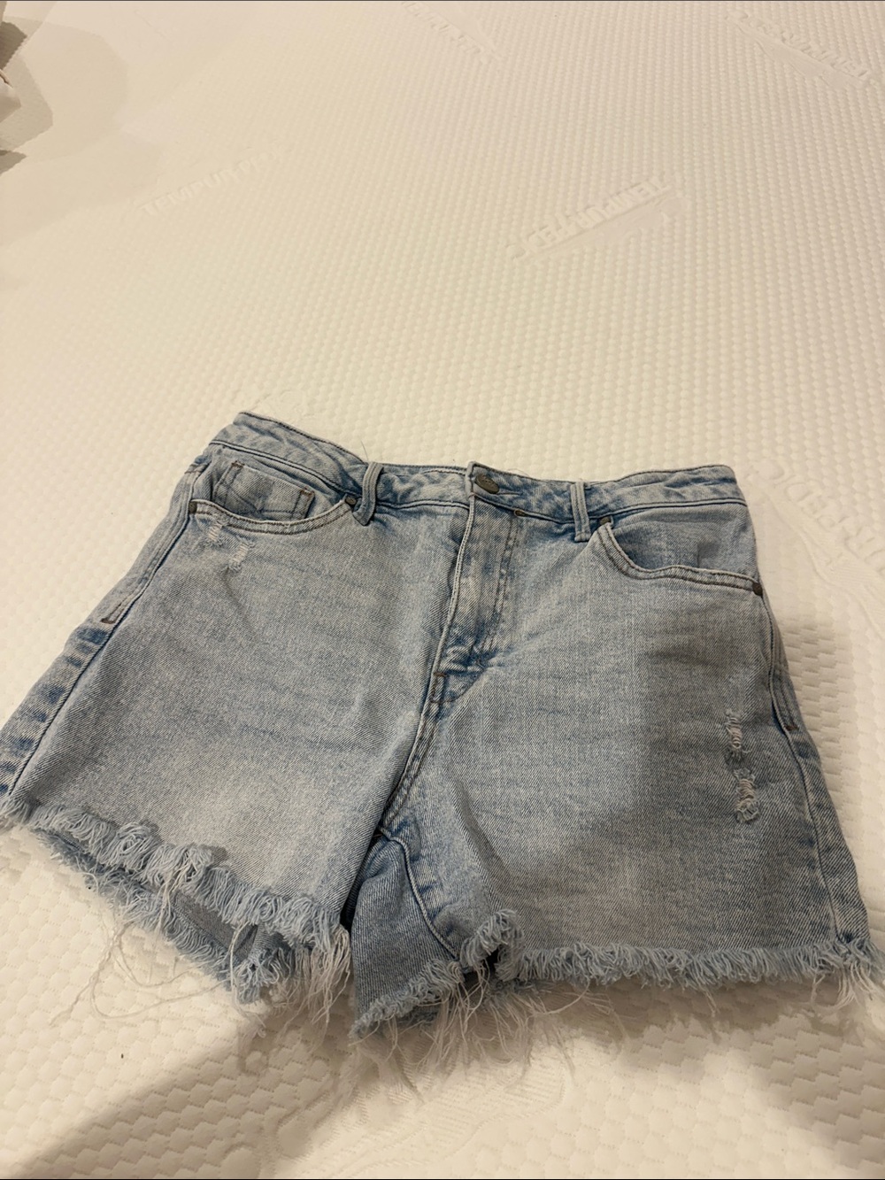 Publish Women's Light Blue Frayed Hem Denim Shorts